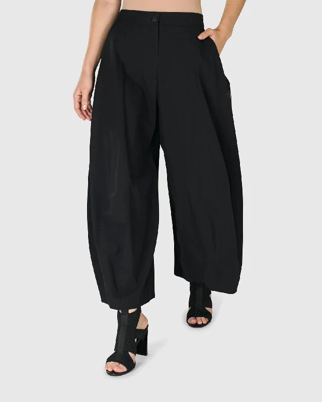 Urban Bowery Balloon Pants, Black Relaxed Lounge Trousers