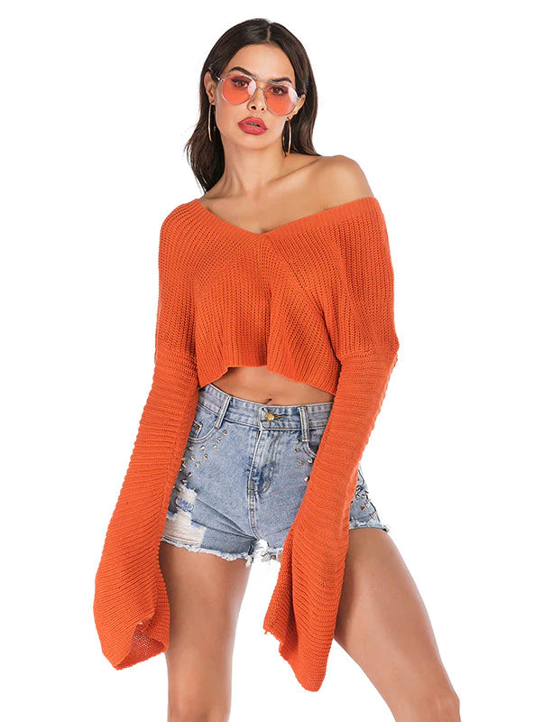 SEXY LOOSE MINI SHORT SWEATER Layered Multi-layer Single Layer