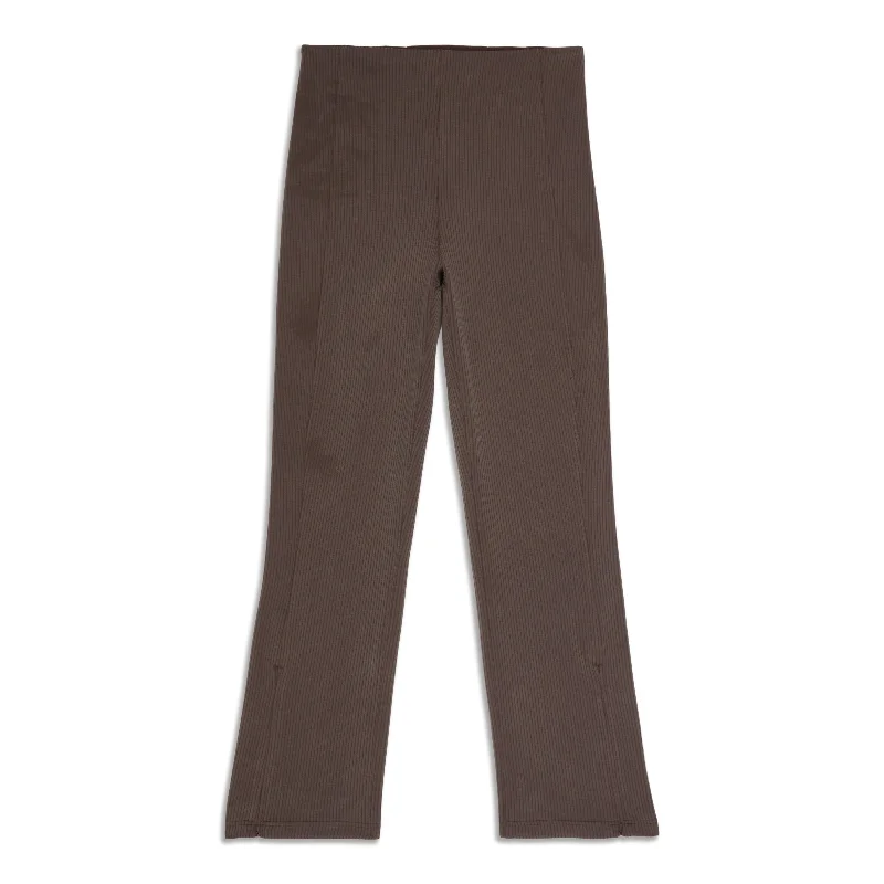 Ribbed Softstreme Zip-Leg High-Rise Cropped Pant - Resale Classic Straight-Leg Pants