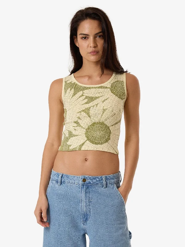 Halftone Daze Y2K Tank - Butter spandex blend tank