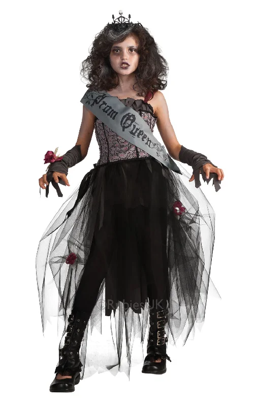 Girls Goth Prom Queen Zombie Fancy Dress Halloween Vampire Costume Tunics Floral girly Girls Goth Prom Queen Zombie Fancy Dress Halloween Vampire Costume Tunics Floral girly