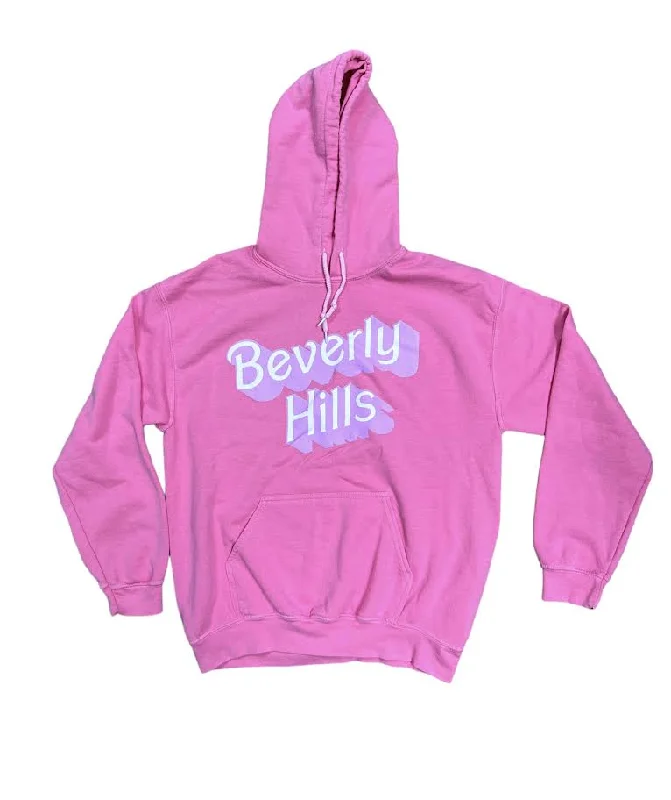 WOMENS BH BARBIE PINK HOODIE Hoodie with Drawstring Waist Adjustable Fitted