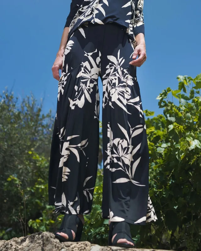 Benedetta Palazzo Pants, Floral Formal Wide-Leg Pants