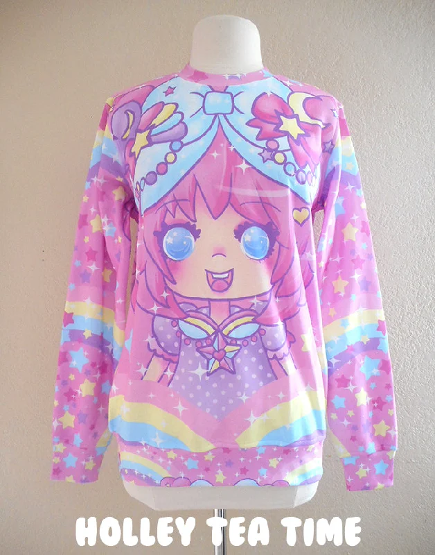 Bubbles Rainbow Land Women's Sweatshirt [made to order] Hoodie with Strings Custom Fit Adjustable