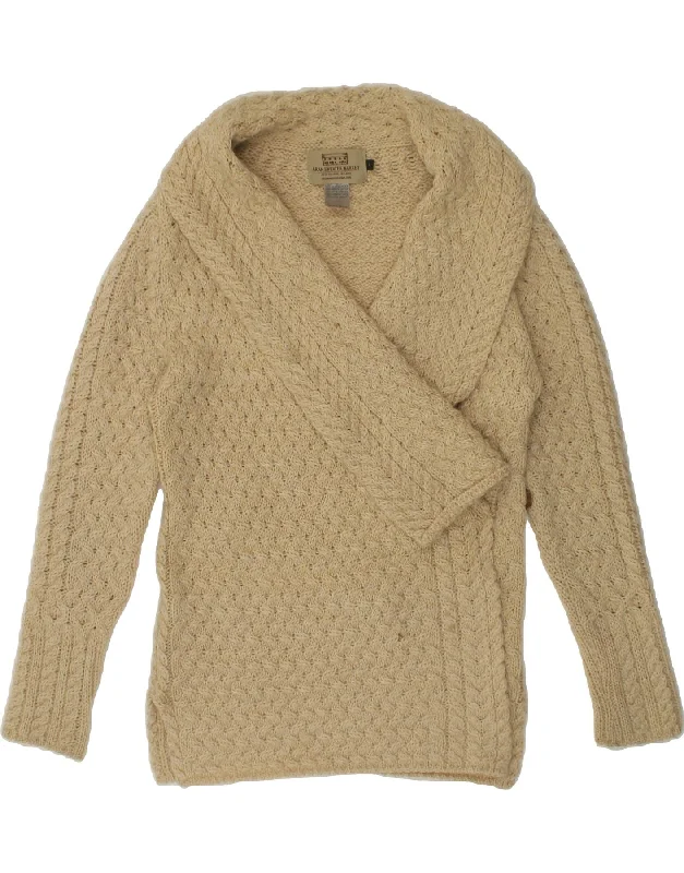 ARAN SWEATER MARKET Womens Shawl Neck Jumper Sweater UK 14 Large Beige Mesh Fabric Canvas Fabric Denim Fabric ARAN SWEATER MARKET Womens Shawl Neck Jumper Sweater UK 14 Large Beige Mesh Fabric Canvas Fabric Denim Fabric