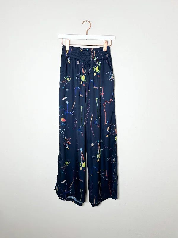 Delfina Balda - DB Print Pants - Blue Print Stylish Harem Pants