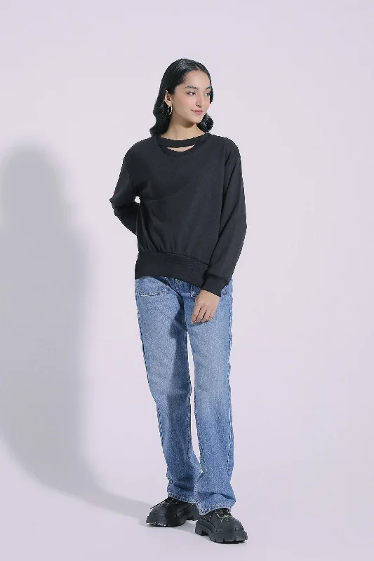 SWEATSHIRT (E0598/108/901) Hoodie with Thumb Holes Functional Cozy
