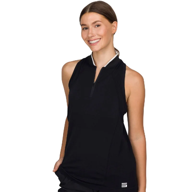 Three Sixty Six Women's Sleeveless Racer Tank Golf Polo by PROOZY cherry red tank