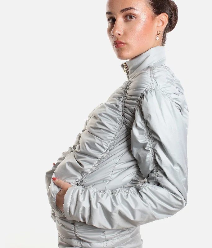 Draped Padded Jacket - PARA CUTE Cotton Fabric Linen Fabric Terry Fabric