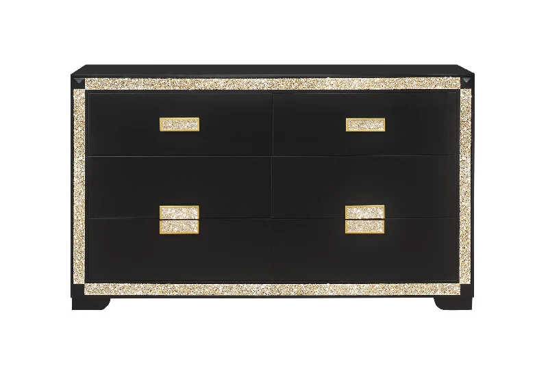 BLAKE BLACK/GOLD DRESSER Tunics Chic elegant