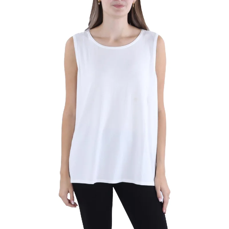 Womens Jewel Neck Sleeveless Tank Top fitted tank top