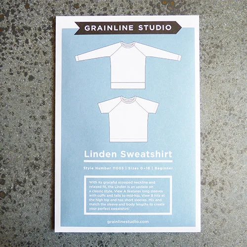 Grainline Studio : Linden Sweatshirt Hoodie with Zipper Placket Modern Functional