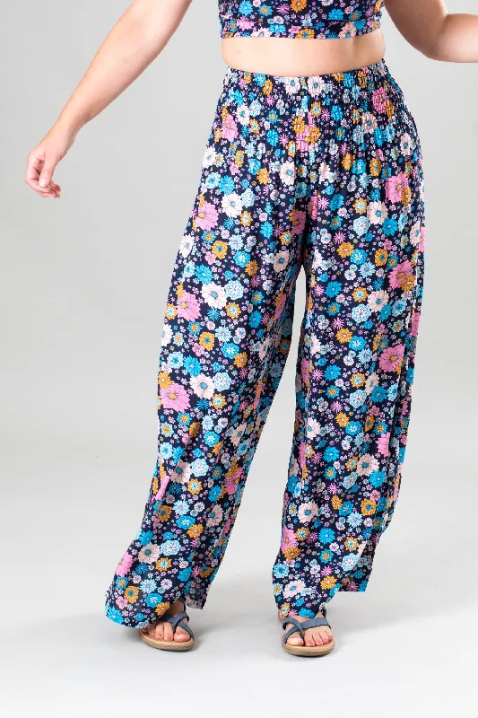 Free Flow Pants Stylish Elastic Waist Pants