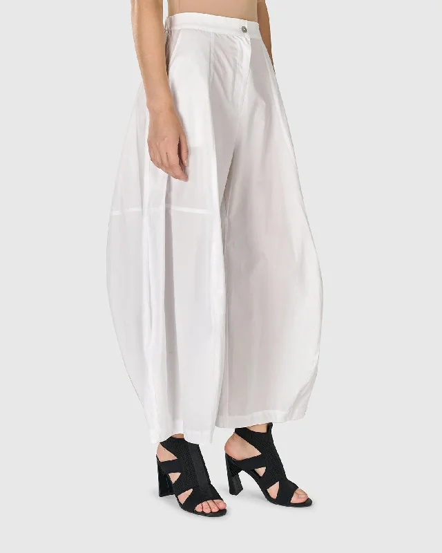 Urban Borough Balloon Pants, White Cozy Full-Length Pants