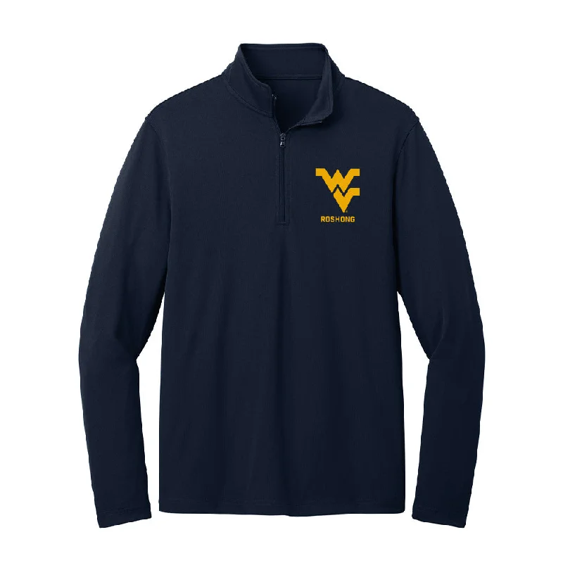 West Virginia - NCAA Women's Soccer : Kassidy Roshong - Lightweight Quarter Zip Jacket Zip Front Button Front Snap Front