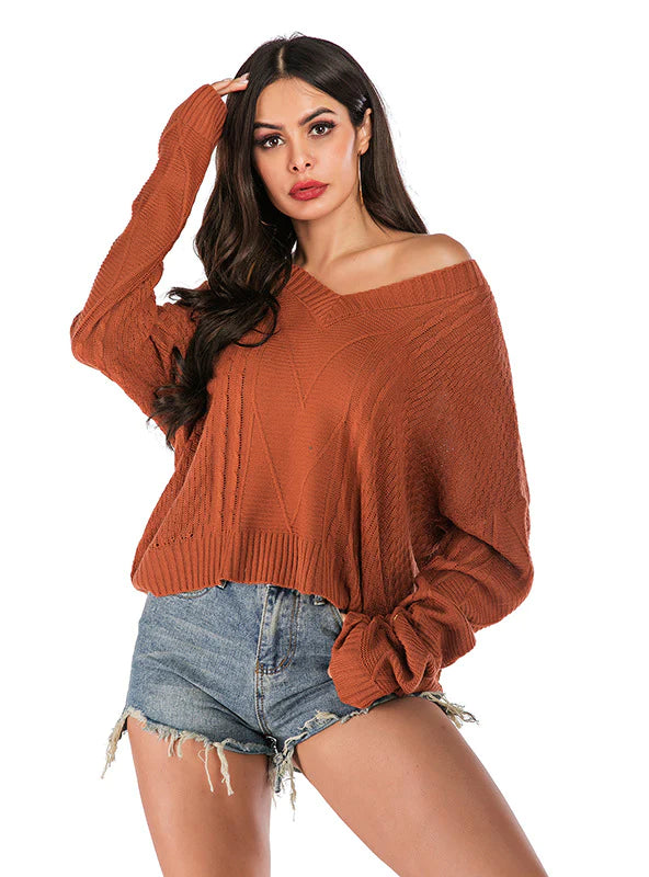SOLID COLOR LONG SLEEVE SWEATER Transparent Opaque Sheer
