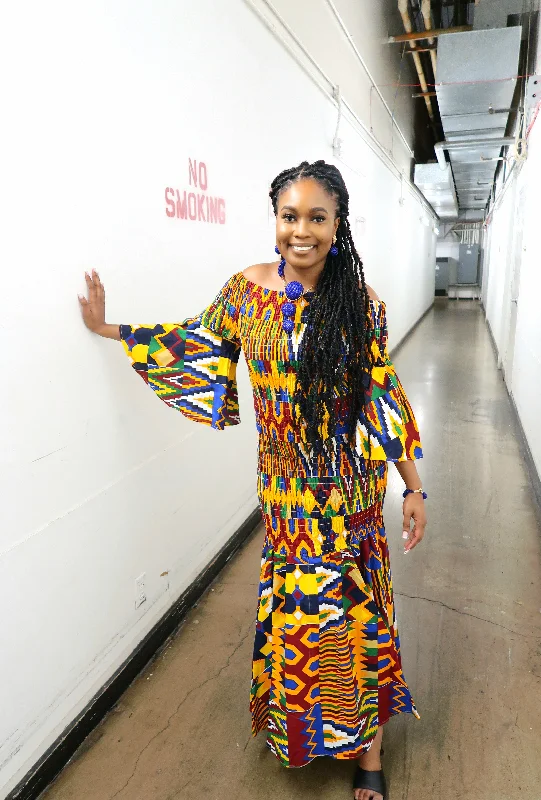 Omoté Off Shoulder African Print Dress Tunics Stylish elegant