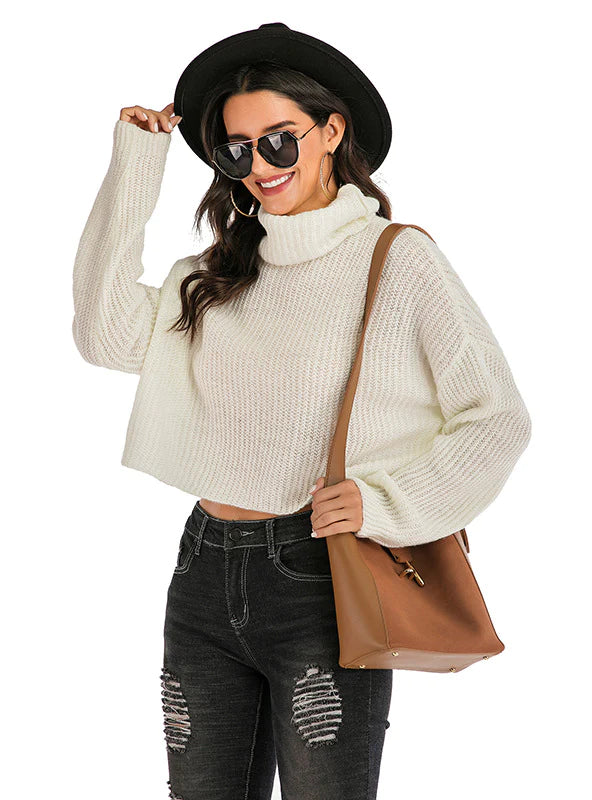 LONG SLEEVE TURTLENECK KNITTED SWEATER Anti-Pilling Anti-Shrink Durable