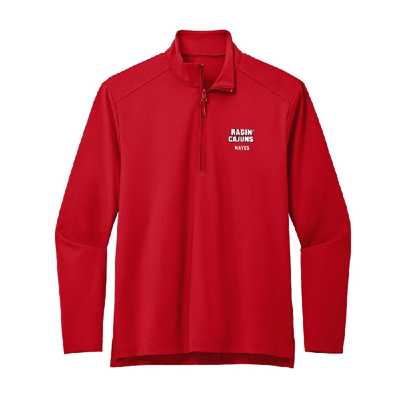 Louisiana - NCAA Women's Soccer : Natalie Mayes - Premium Quarter Zip Jacket V-Neck Jacket Boat Neck Jacket Square Neck Jacket