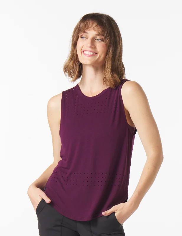Mood Tank: Mulberry rhinestone tank top