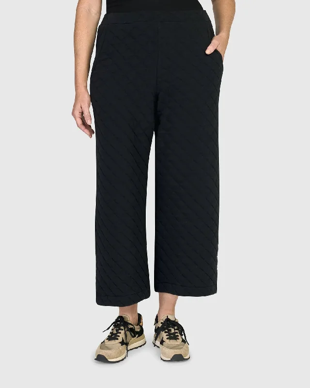 Urban Jetfire Cropped Pants, Black Elegant Dress Pants