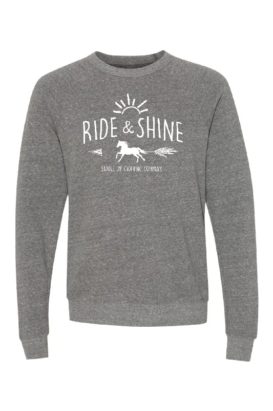 Ride & Shine Crewneck Sweatshirt Hoodie with Hem Elastic Stretchable Comfortable