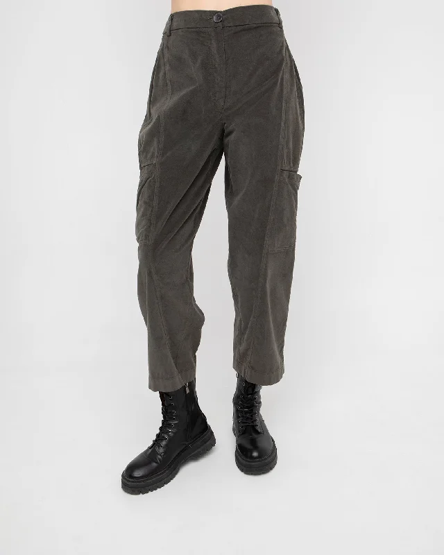 Ozai N Ku Monument Pants, Khaki Comfy High-Waist Jeans