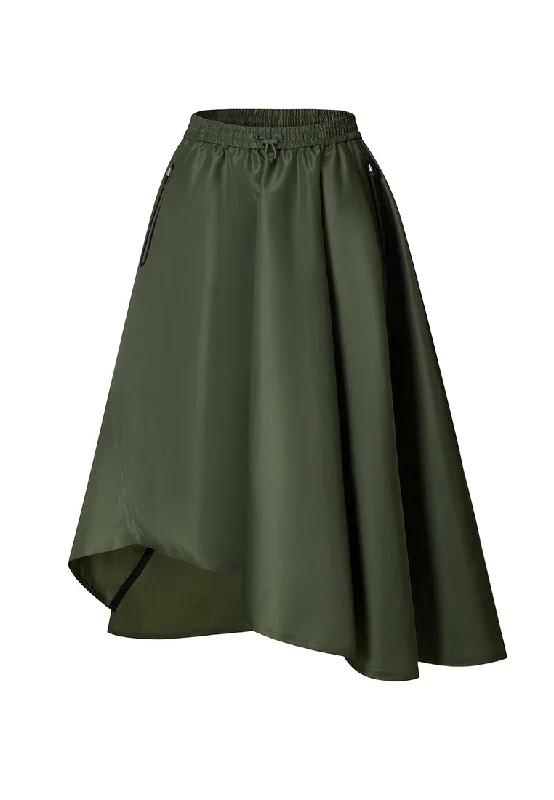 Miranda Water and Wind-resistant Skirt with Drawstring Waist & Asymmetric Hem leather skirt bold
