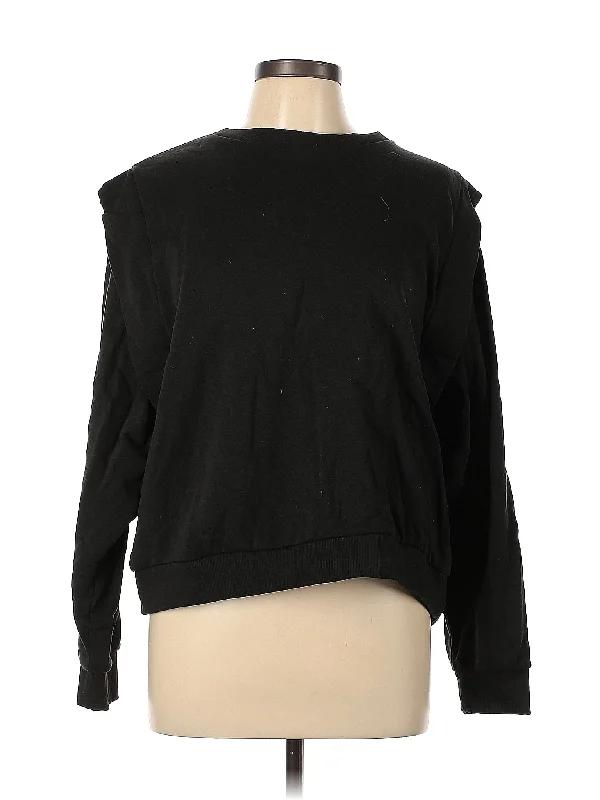 Sweatshirt Hoodie with Mock Neck Collared Structured