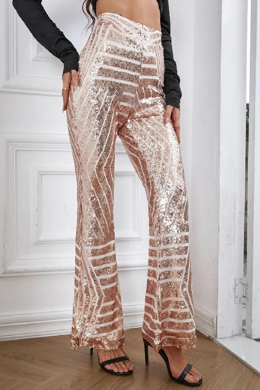 Hazel Blues® |  Sequin High Waist Flared Pants Warm Wool Trousers
