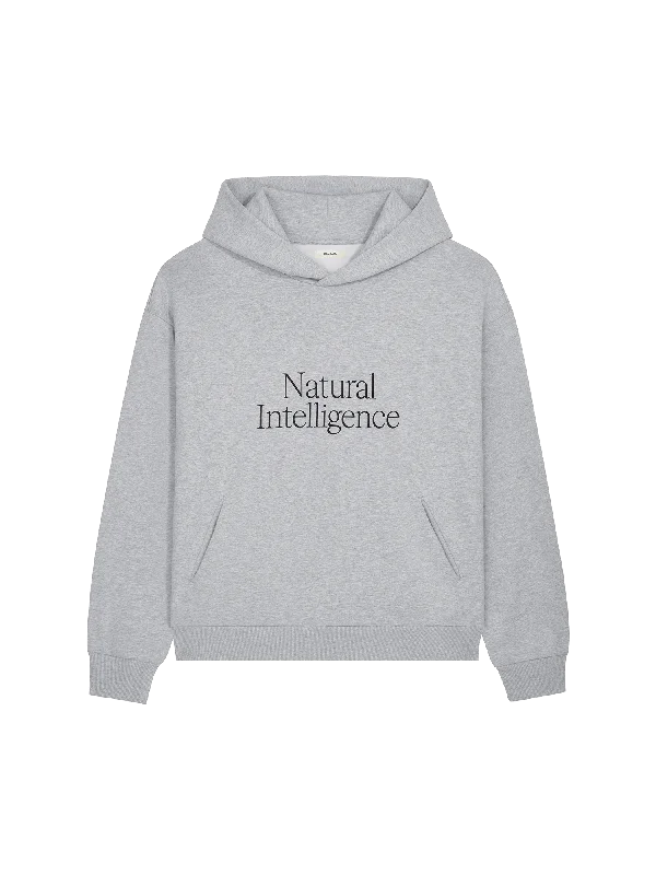 365 Heavyweight Natural Intelligence Hoodie—grey marl Graphic Hoodie Design Print