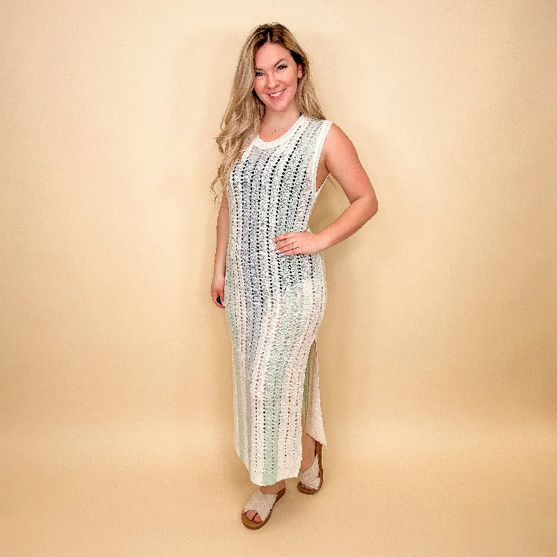 Watch & Learn Knit Blue Avery Mae Coverup Dress Tunics Fashionable chic