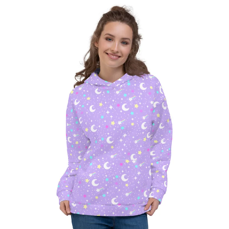 Starry Glitter Purple Unisex Hoodie Graphic Hoodie Design Print