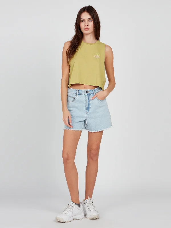 Stone Hour Crop Tank - Shadow Lime cutout tank top