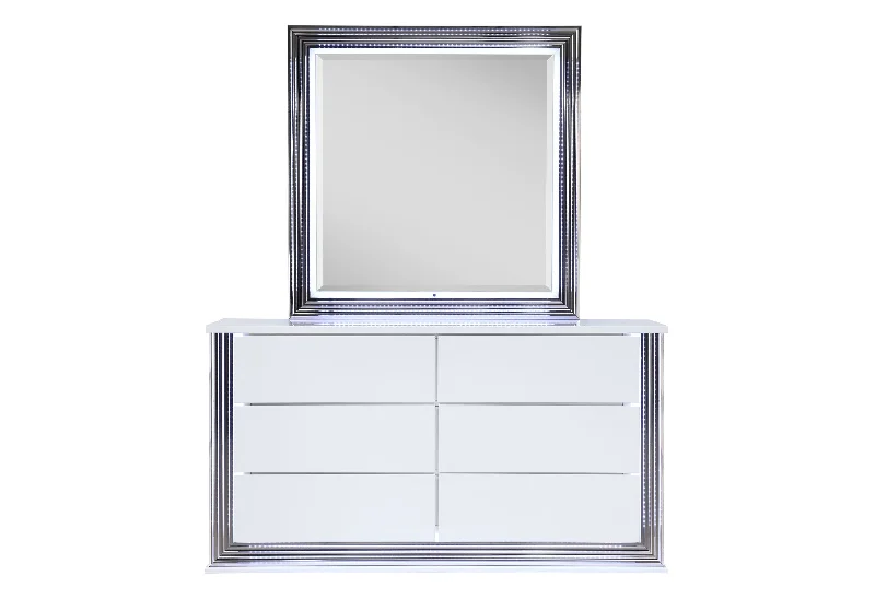 YLIME SMOOTH WHITE DRESSER WITH LED Tunics Practical easy-care
