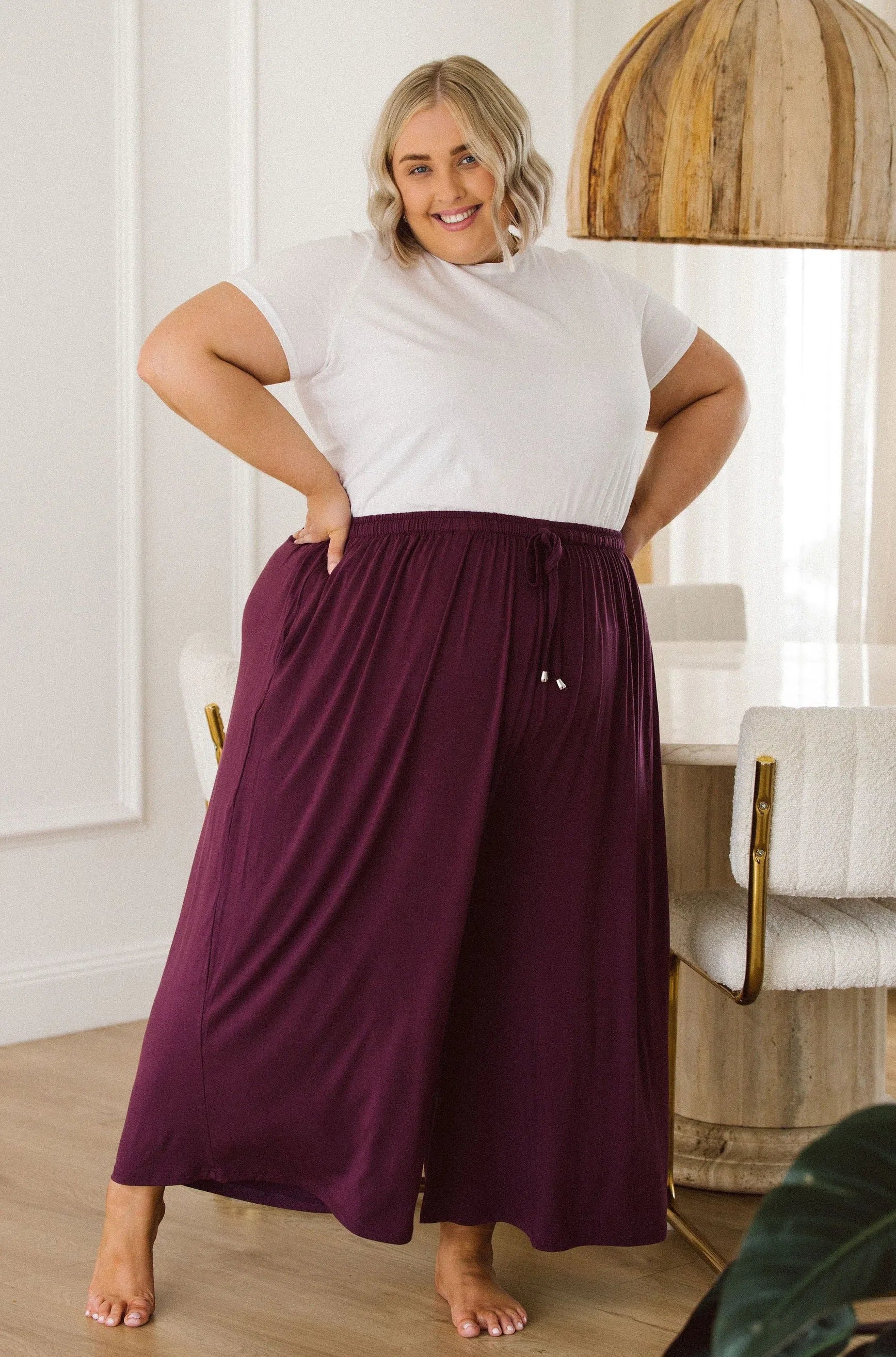 Darcy Pants 2.0 - Berry Wide-Legged Palazzos