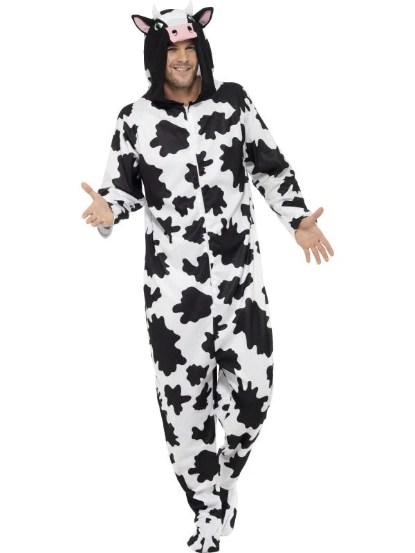 Adults Cow Fancy Dress Costume Animal Outfit Maxi Flowy Bohemian