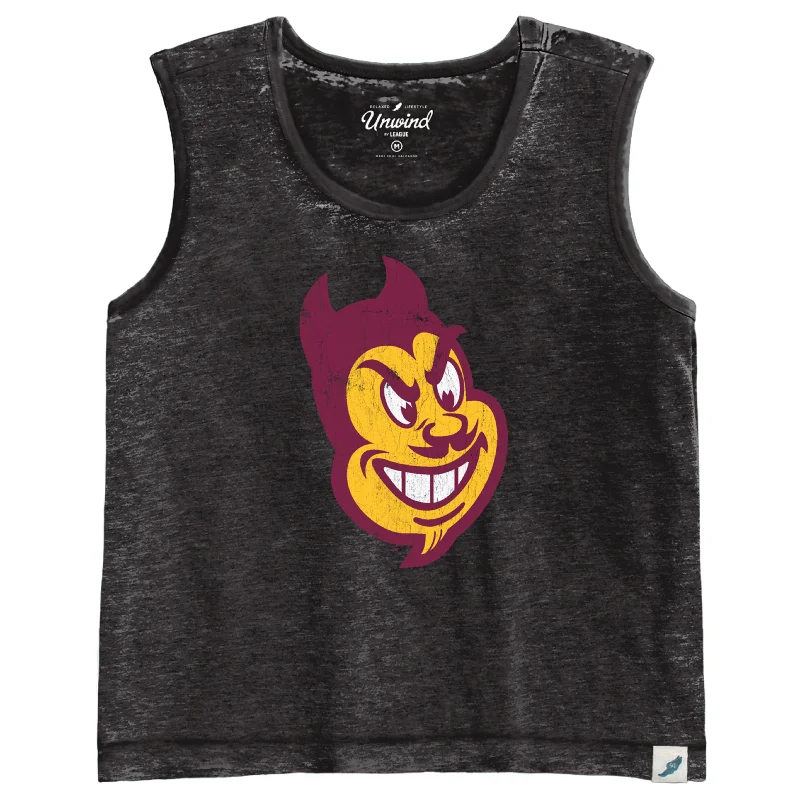 ASU SparkyFace Ladies Tank BLK seamless tank top