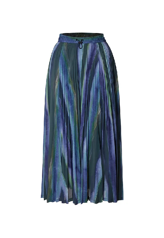 Alpha Pleated Drawstring Midi Skirt with Side Pockets wool skirt sturdy