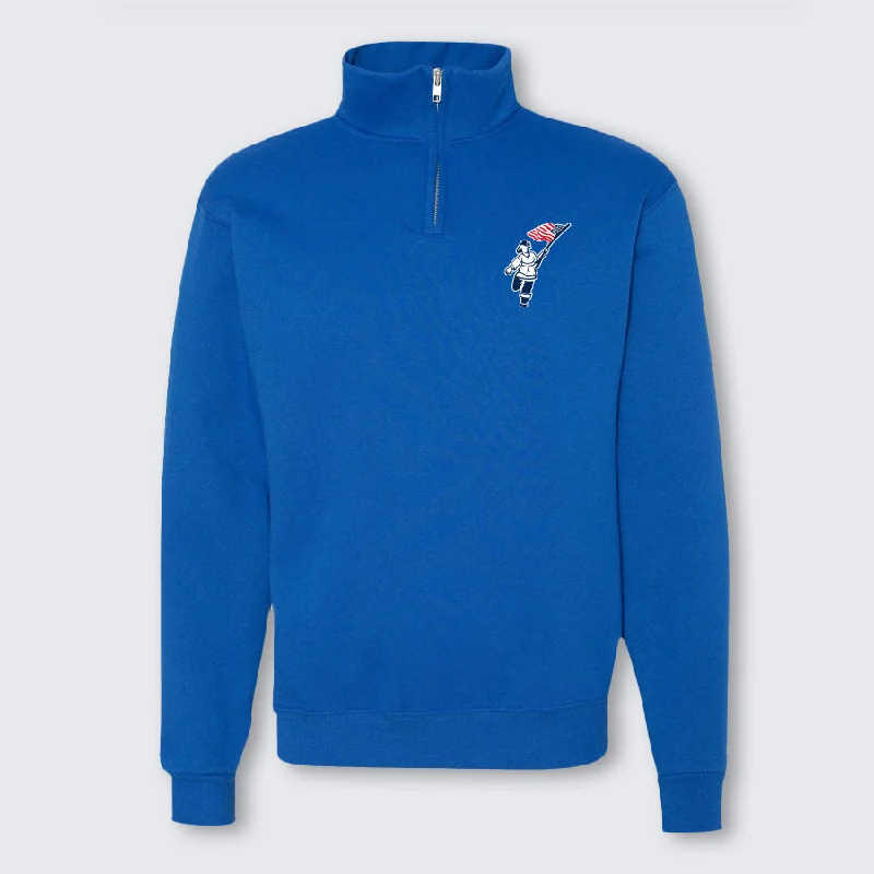 T2T Quarter Zip Sweatshirt – Unisex - (Royal) Hoodie with Neon Bright Vibrant