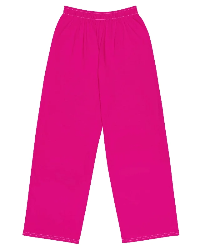 Hot Pink Wide Leg Pants Classic Bootcut Trousers