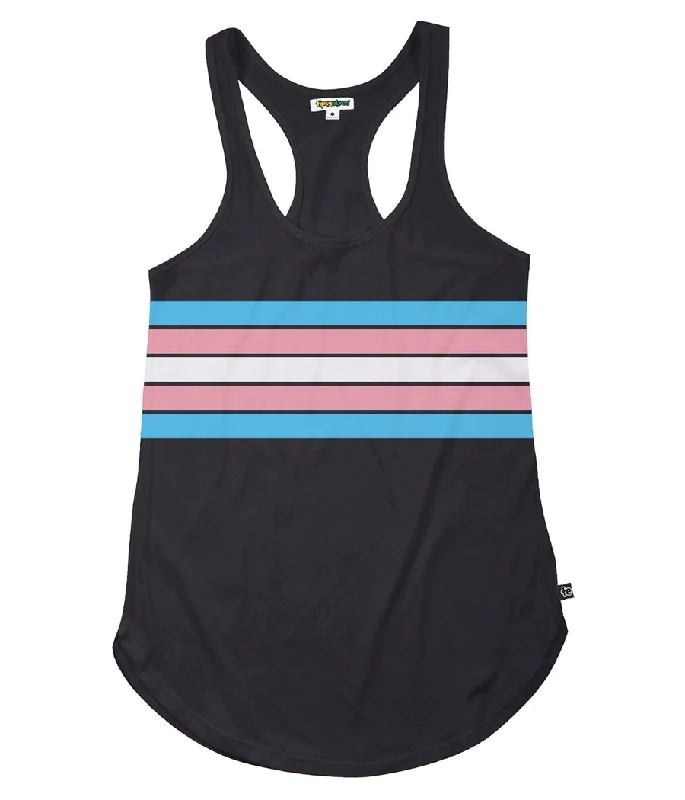 Trans Pride Flag Racerback Tank Top graphic tank top