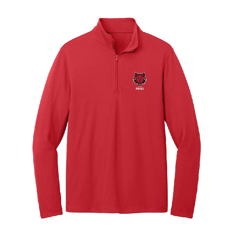 Arkansas State - NCAA Women's Soccer : Emma Riales - Lightweight Quarter Zip Jacket Chenille Fabric Brocade Fabric Lace Fabric Arkansas State - NCAA Women's Soccer : Emma Riales - Lightweight Quarter Zip Jacket Chenille Fabric Brocade Fabric Lace Fabric