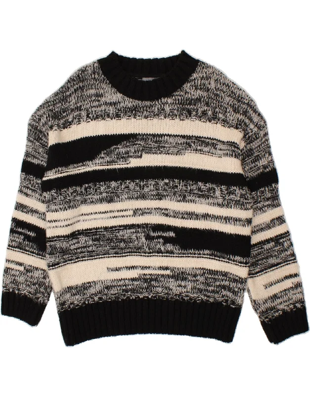 PRINCIPLES Womens Crew Neck Jumper Sweater UK 18 XL Black Striped Beaded Sweater Sequined Faux Fur PRINCIPLES Womens Crew Neck Jumper Sweater UK 18 XL Black Striped Beaded Sweater Sequined Faux Fur