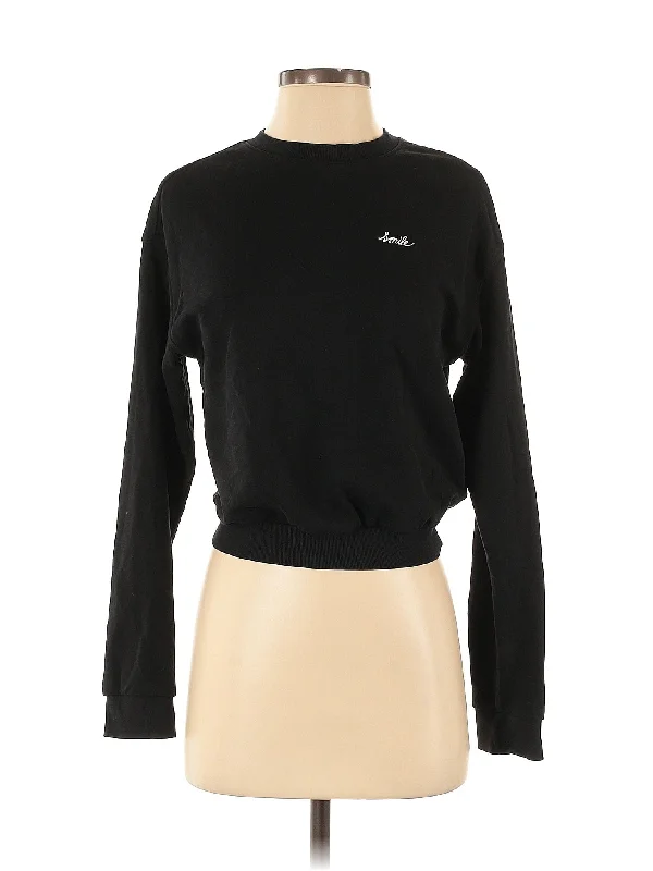 Sweatshirt Hoodie with Ribbed Hem Stretchable Secure