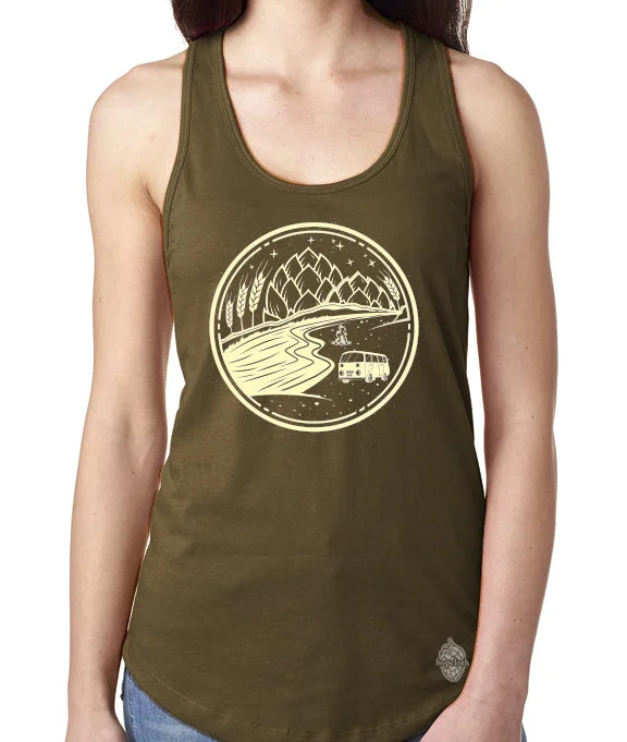 Beer and Camping - Women’s Racerback Tank sexy tank top