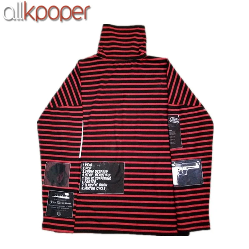 WILUXE Kpop SUGA Sweatershirt Bigbang GD G-Dragon Sweatershirts Pullover Striped Hoodie Jumper Gift ( Suga Necklace) Hoodie with Ribbed Hem Stretchable Secure