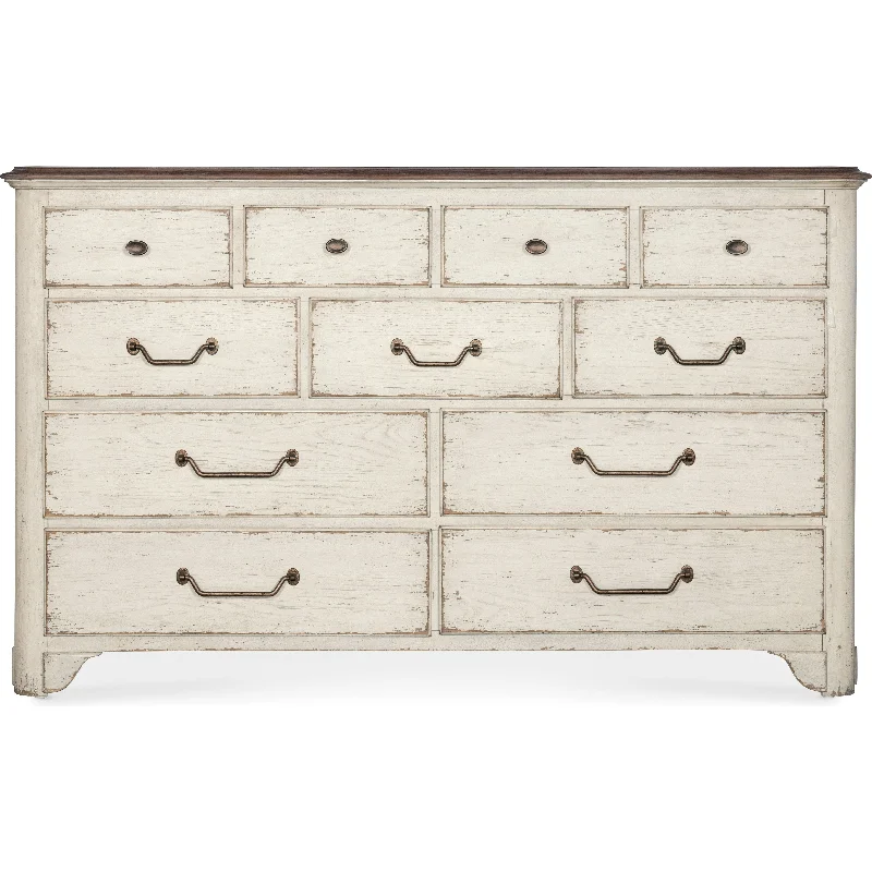Americana 11-Drawer Dresser - Whites/Creams/Beiges Tunics Mesh breathable
