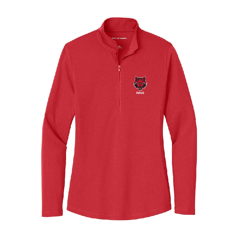 Arkansas State - NCAA Women's Soccer : Emma Riales - Women's Lightweight Quarter Zip Jacket Knit Fabric Woven Fabric Fleece Fabric Arkansas State - NCAA Women's Soccer : Emma Riales - Women's Lightweight Quarter Zip Jacket Knit Fabric Woven Fabric Fleece Fabric
