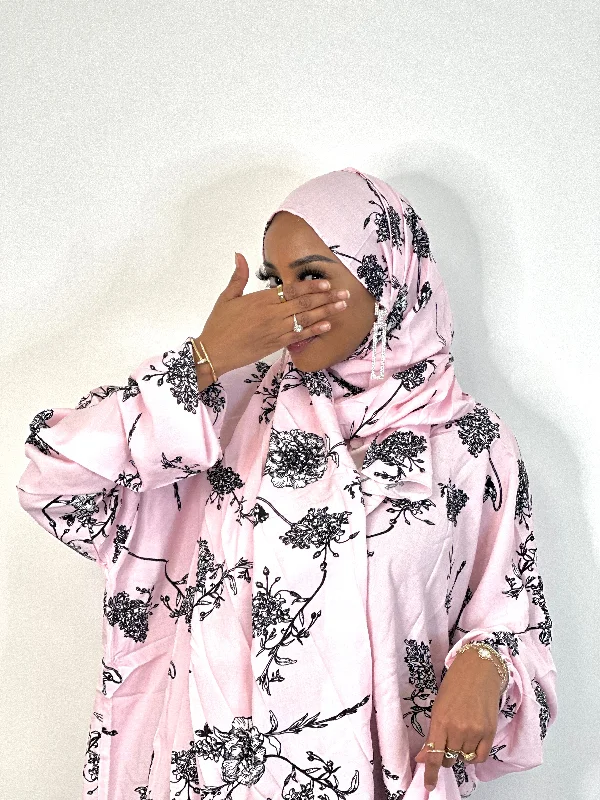 Blush pink one piece islamic prayer dress Tunics Evening elegant